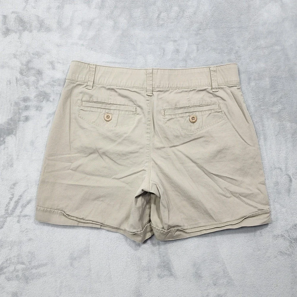 Gloria Vanderbilt Shorts Womens 6 Beige Celina Chino Twill Stretch Casual Summer